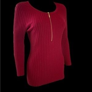 I.N.C. International Concepts Burgundy Ribbed Sweater Size L